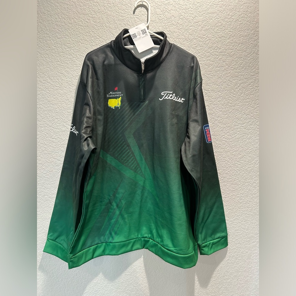 NWT Titleist Pullover Men's Green Quarter Zip Performance Golf